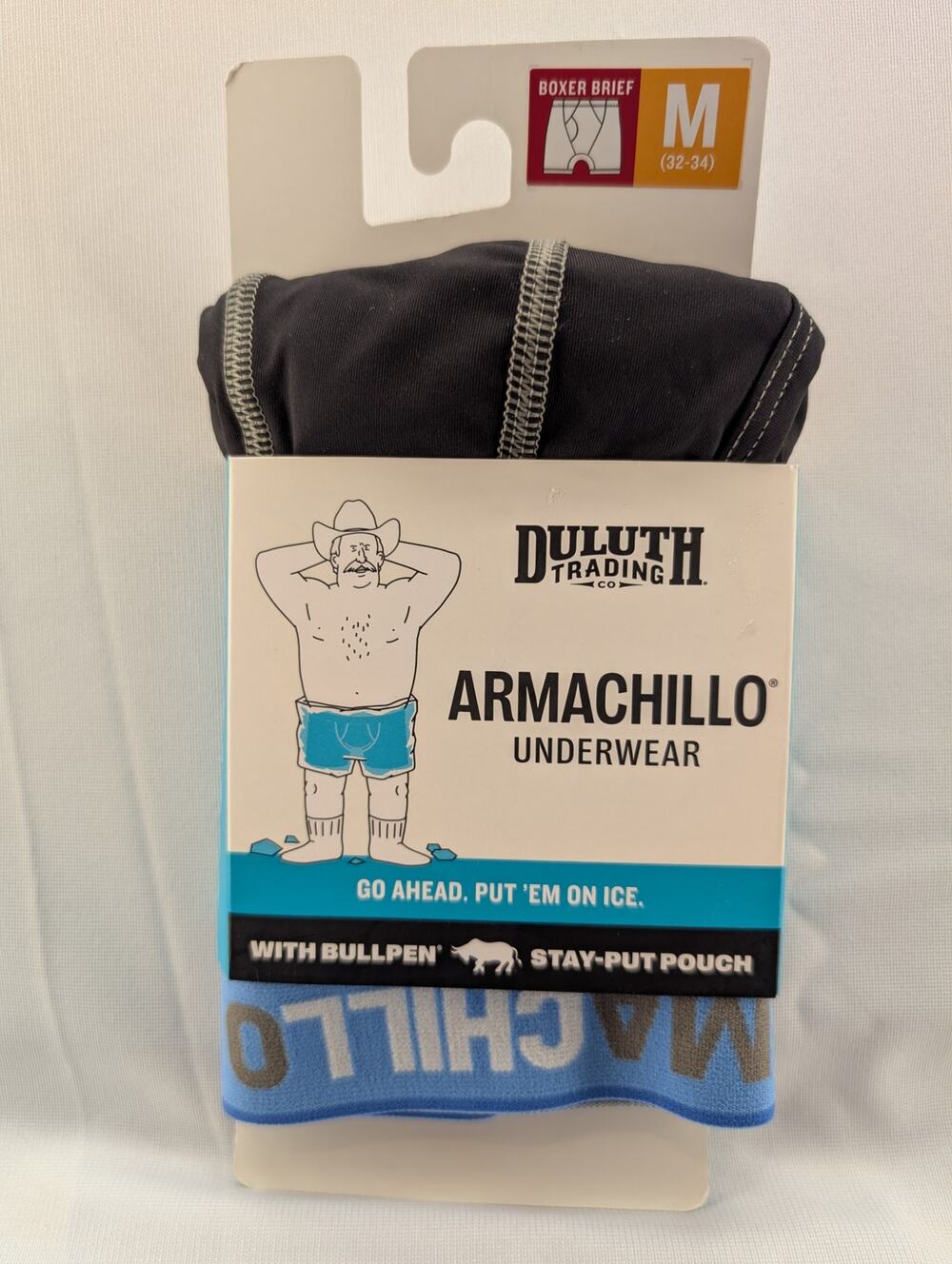 NEW Duluth Trading Co Men's Armachillo Bullpen Boxer Briefs in Black size Medium